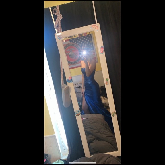 sherri hill royal blue strapless mermaid prom - Picture 3 of 4